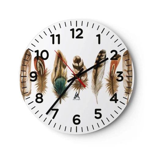 Wanduhr - Glasuhr - Eine federleichte Variante - 30x30 cm