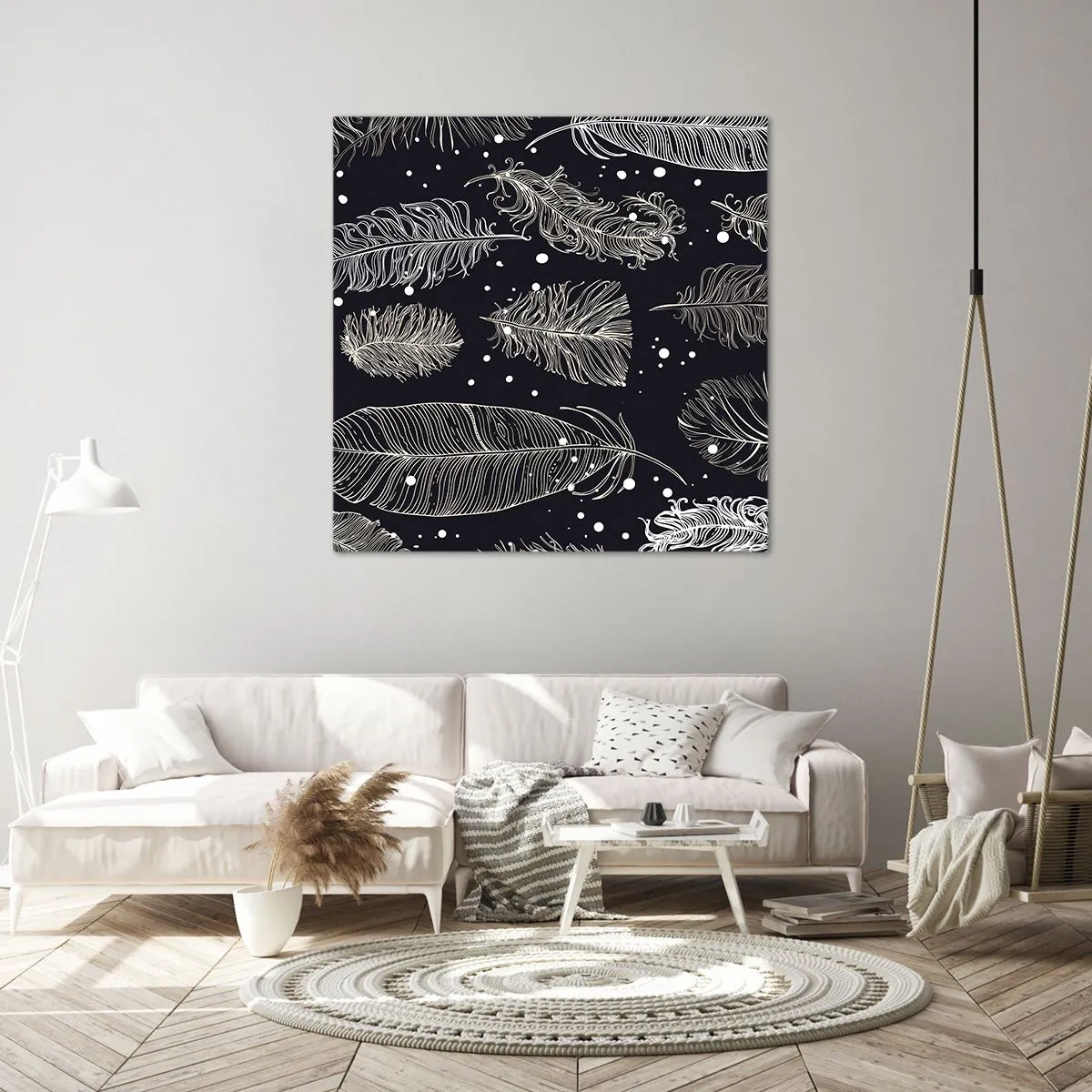 Bild auf Leinwand - Leinwandbild - Gefiederte Spitze - 70x70 cm