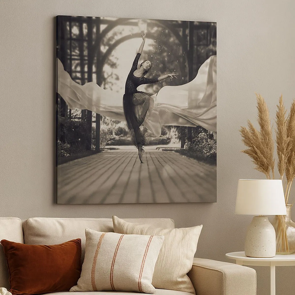 Bild auf Leinwand - Leinwandbild - Der Tanz des Gartengeistes - 30x30 cm