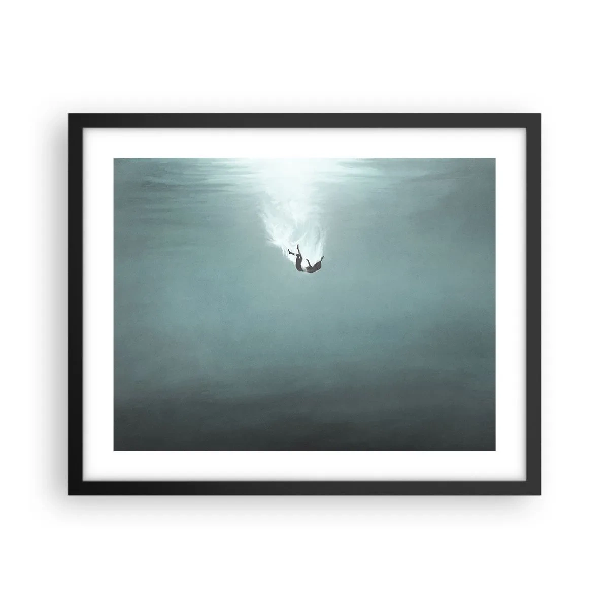 Poster in einem schwarzem Rahmen - In den Armen des Ozeans - 50x40 cm