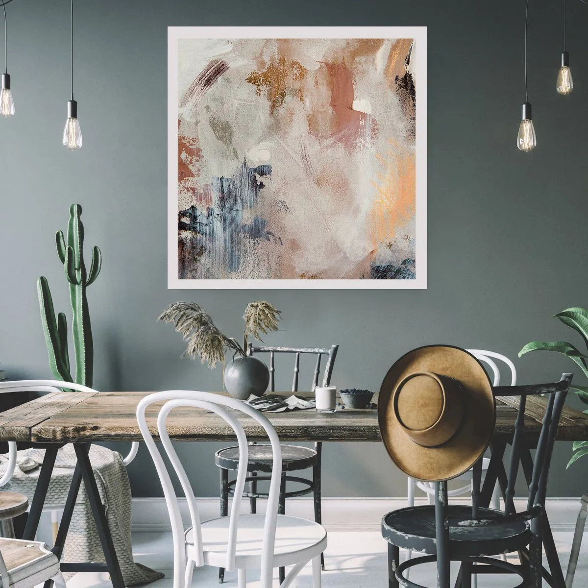 Poster - Neblige Abstraktion - 50x50 cm