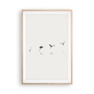 Poster in einem Rahmen aus heller Eiche - Vier einfache Schritte - 61x91 cm