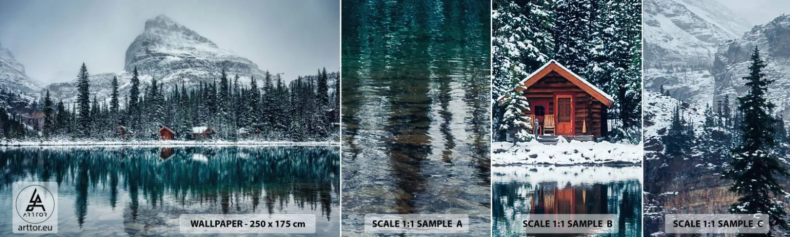 Fototapetenmuster Standard Eco - Kanadischer Rückzug - Landschaft, Kanada, Winter - 100x30 cm