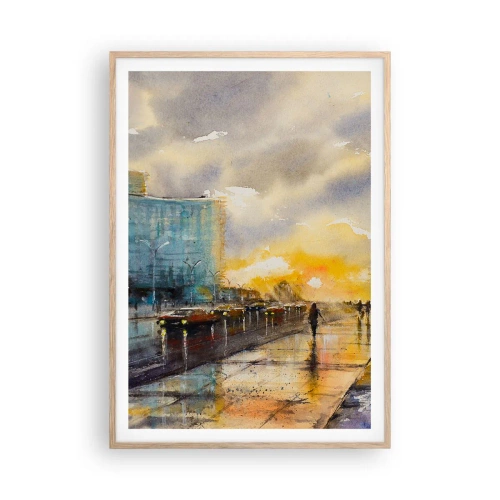 Poster in einem Rahmen aus heller Eiche - Leben am Ufer - 70x100 cm