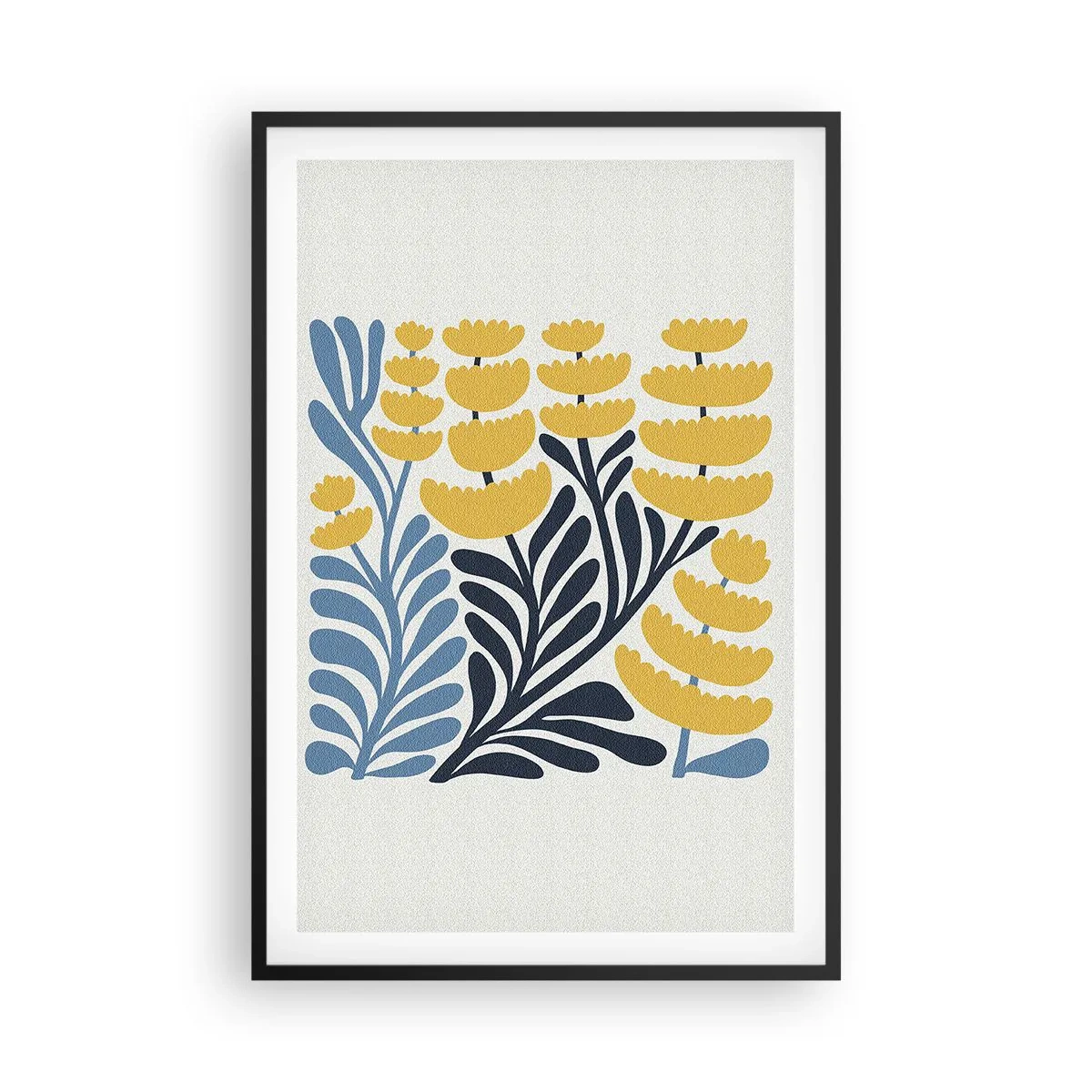 Poster in einem schwarzem Rahmen - Sonniges Blumenbeet - 61x91 cm