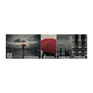 Fototapeten Muster Selbstklebend Deluxe Sticker - Es ist egal, dass es regnet - Holzsteg, Meer, Im Regen spazieren gehen - 100x30 cm