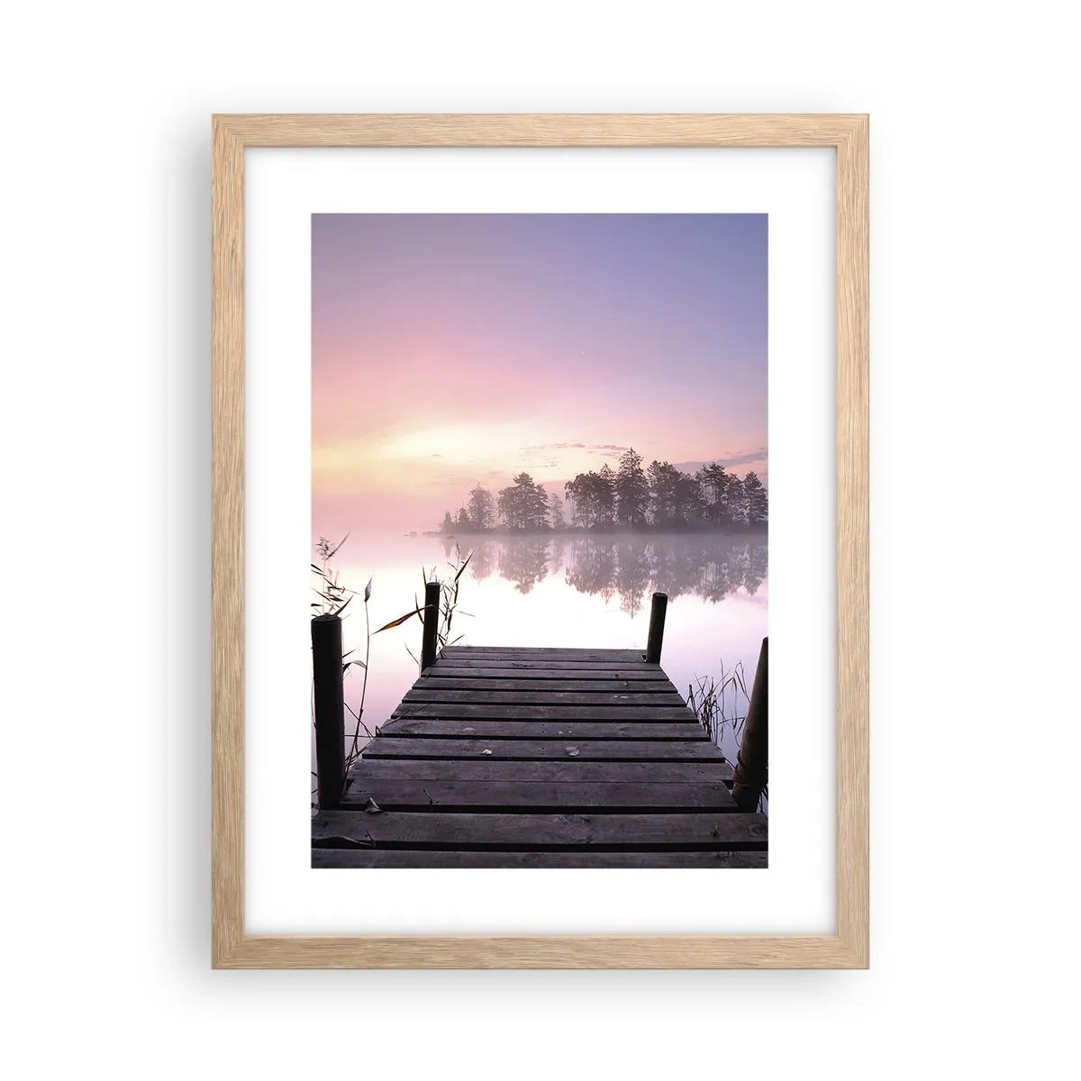 Poster in einem Rahmen aus heller Eiche - Aus dem lila Nebel ... - 30x40 cm