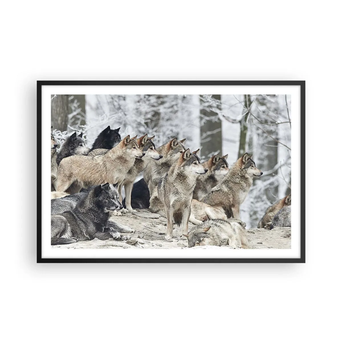 Poster in einem schwarzem Rahmen - Familie und Freunde - 91x61 cm