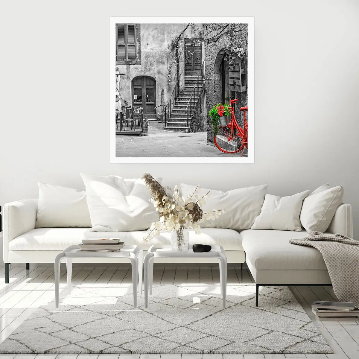 Poster - Toskanische Gasse - 40x40 cm