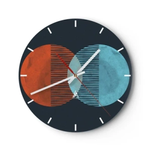 Wanduhr - Glasuhr - Nahaufnahme von goldenen Palmblättern, die ein geometrisches Muster bilden - 30x30cm - Astronomische Fantasie - Moderne Wanddekoration für Wohnzimmer, Küche und Schlafzimmer ARTTOR