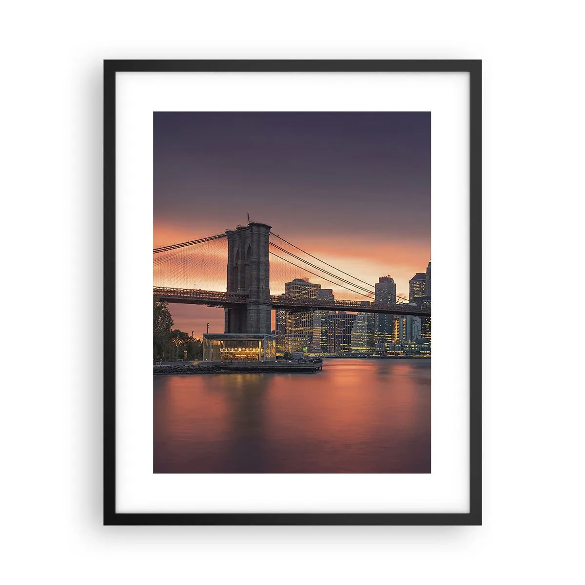 Poster in einem schwarzem Rahmen - Eingetaucht in lila Stille - 40x50 cm