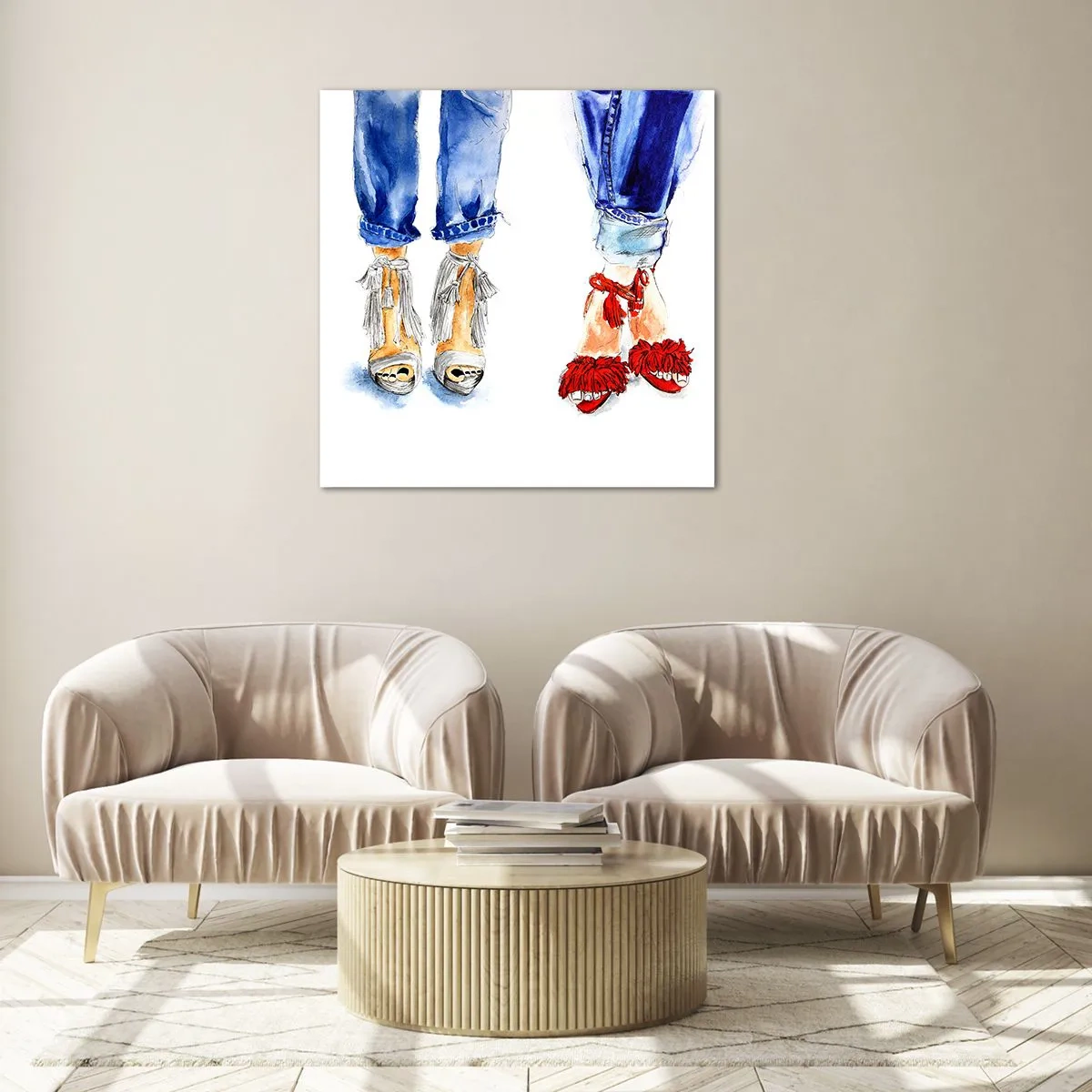 Glasbild - Bild auf glas - Vielleicht gehen wir spazieren? - 60x60 cm