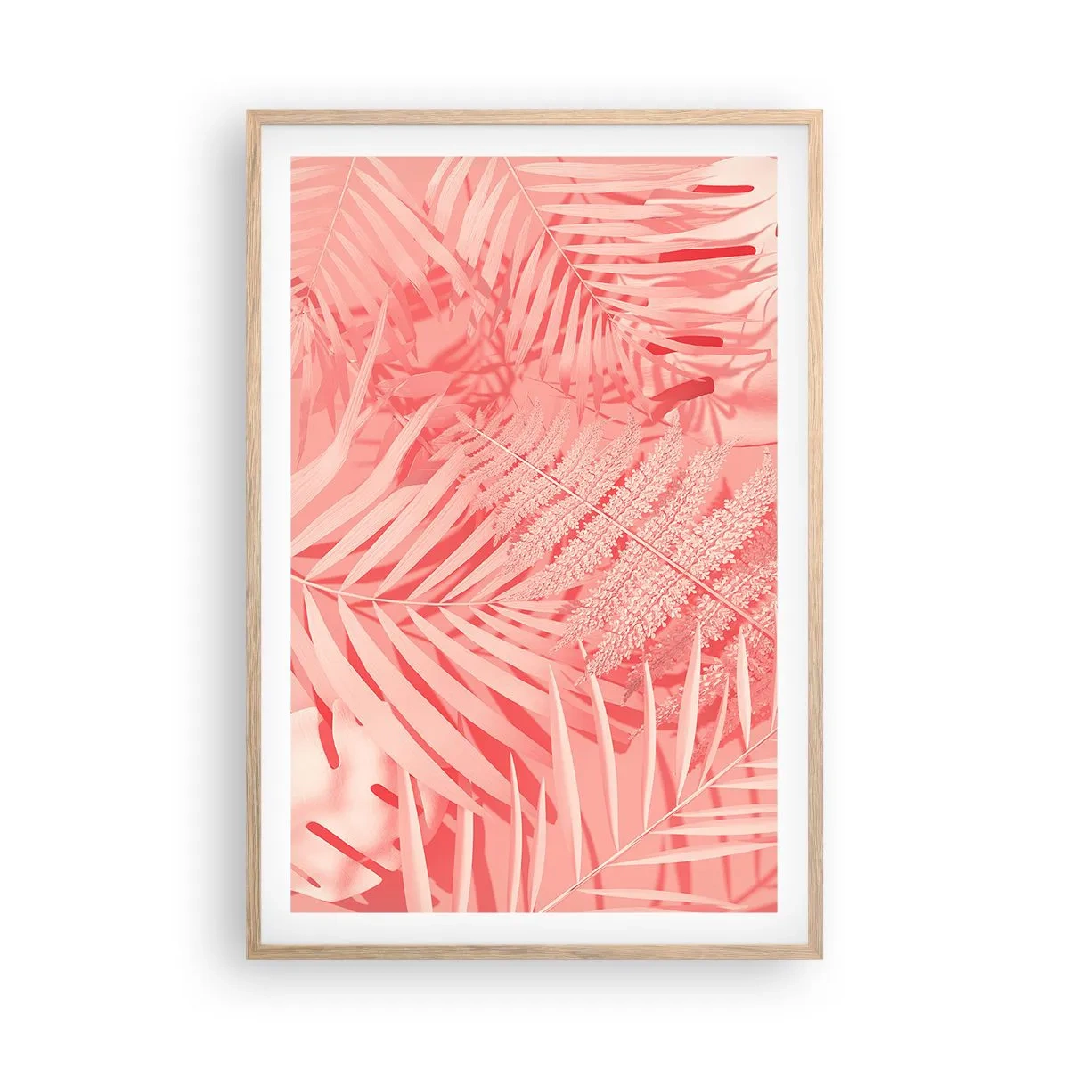 Poster in einem Rahmen aus heller Eiche - Rosa Konzept - 61x91 cm