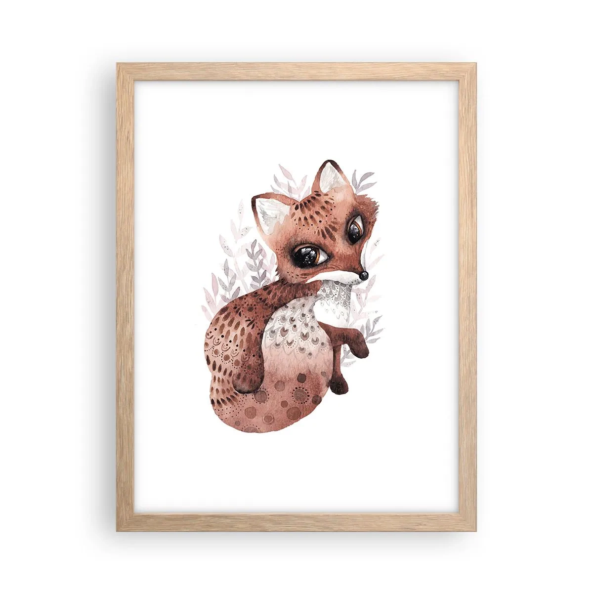 Poster in einem Rahmen aus heller Eiche - Einfach lieben - 30x40 cm