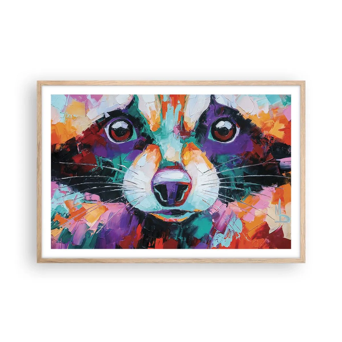 Poster in einem Rahmen aus heller Eiche - Nur gute Emotionen - 91x61 cm