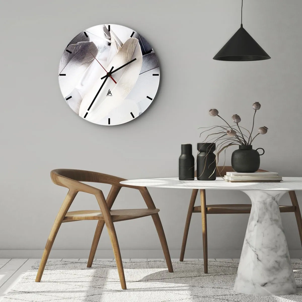 Wanduhr - Glasuhr - Fast engelhaft - 40x40 cm