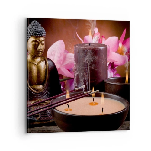 Bild auf Leinwand - Leinwandbild - Den Geist frei machen, den Körper beruhigen - 70x70 cm