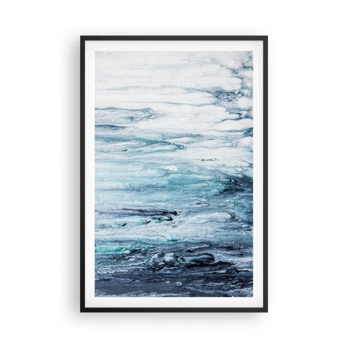 Poster in einem schwarzem Rahmen - Blaue Eiszapfen - 61x91 cm