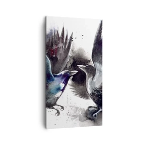 Bild auf Leinwand - Leinwandbild - Rabe zum Raben ... - 45x80 cm