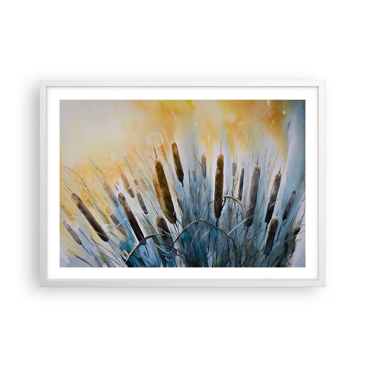 Poster in einem weißen Rahmen - Die Kälte des Wassers, die Hitze der Sonne - 70x50 cm