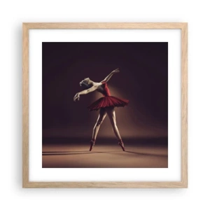 Poster in einem Rahmen aus heller Eiche - Eine Primaballerina - 40x40 cm