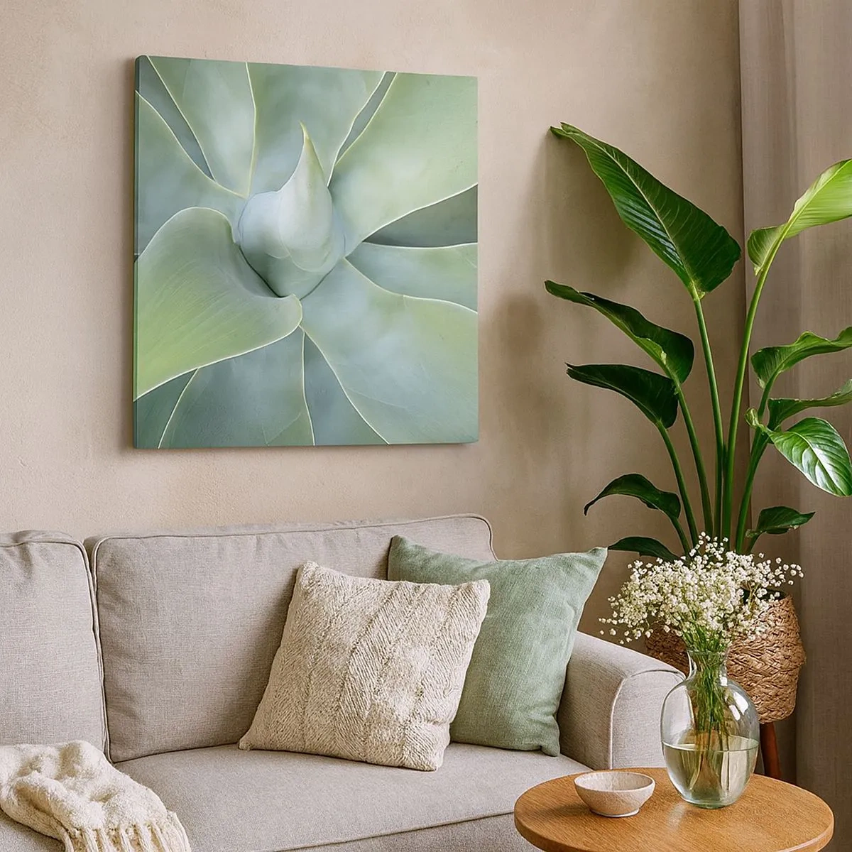 Bild auf Leinwand - Leinwandbild - Geburt des Grüns - 30x30 cm