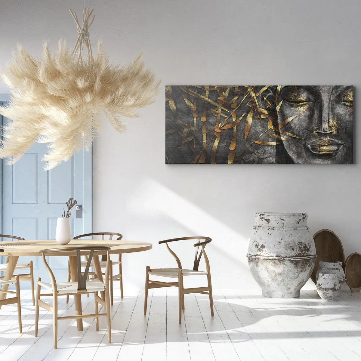 Bild auf Leinwand - Leinwandbild - Fühle den Frieden - 90x30 cm