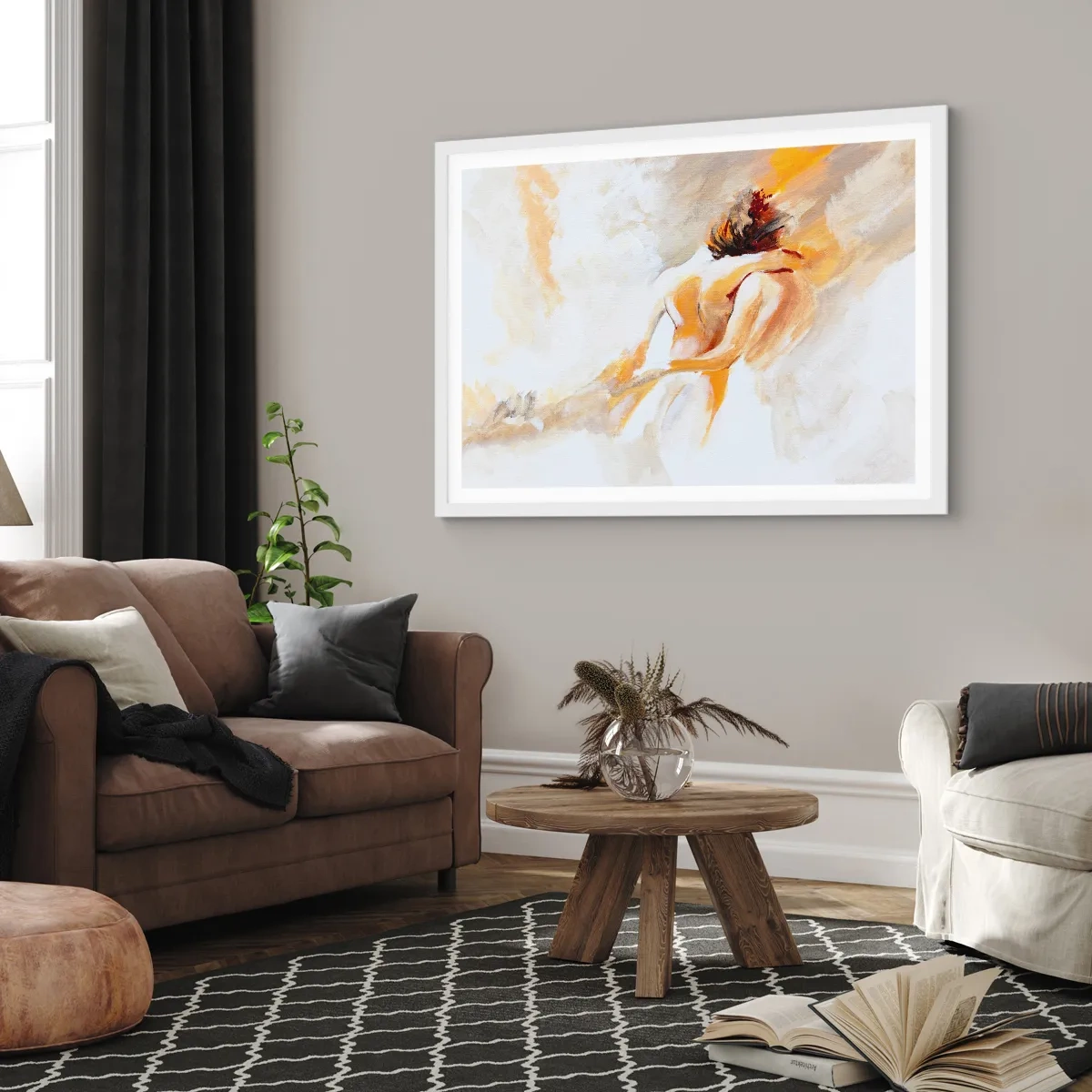 Poster in einem weißen Rahmen - Am Himmel der Nähe - 70x50 cm