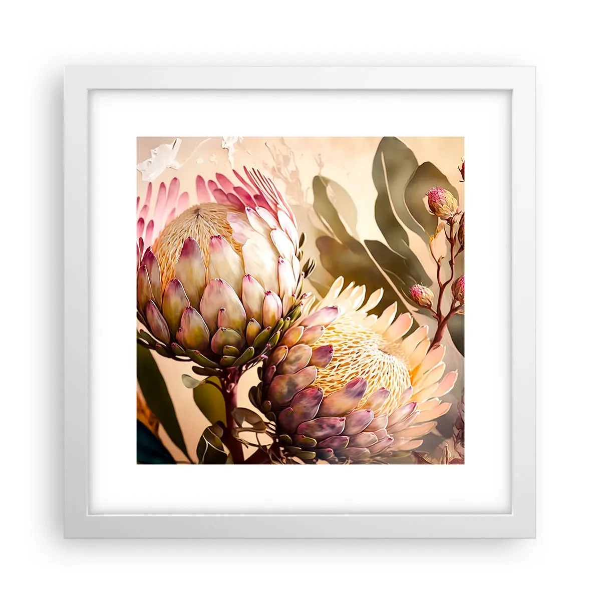 Poster in einem weißen Rahmen - Zärtlich umarmt - 30x30 cm