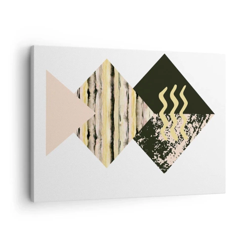 Bild auf Leinwand - Leinwandbild - Geometrische Formen mit abstrakten Mustern - 70x50cm - Es ist nicht so einfach - Moderne Wanddekoration für Wohnzimmer und Schlafzimmer ARTTOR