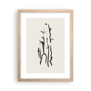 Poster in einem Rahmen aus heller Eiche - Blühendes Kraut - 30x40 cm