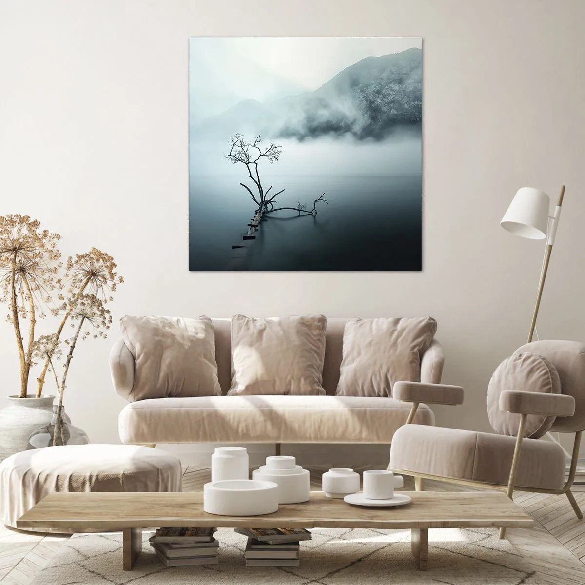 Bild auf Leinwand - Leinwandbild - Aus Wasser und Nebel - 40x40 cm