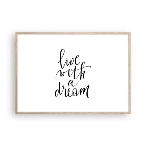 Poster in einem Rahmen aus heller Eiche - Na sicher - 100x70 cm