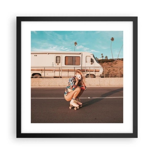 Poster in einem schwarzem Rahmen - Lächel bitte! - 40x40 cm