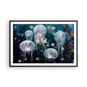Poster in einem schwarzem Rahmen - Unterwasserball - 91x61 cm