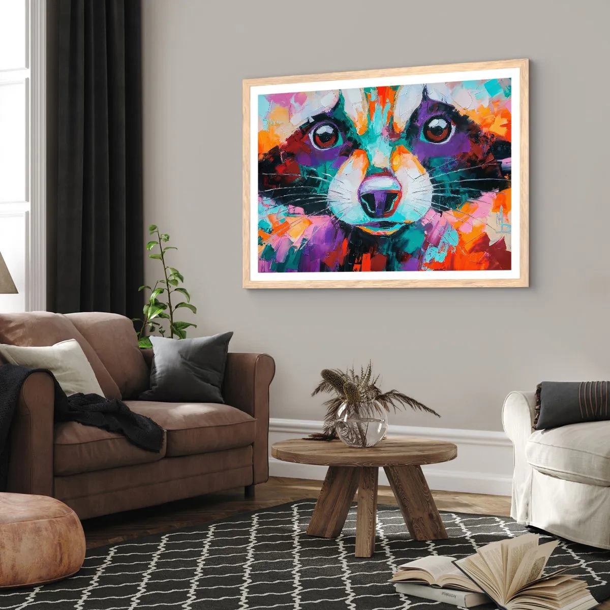 Poster in einem Rahmen aus heller Eiche - Nur gute Emotionen - 40x30 cm