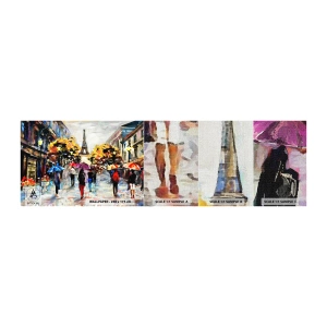 Fototapeten Muster Premium Canvas - Besonders schön im Herbst - Stadt, Paris, Eiffelturm - 100x30 cm