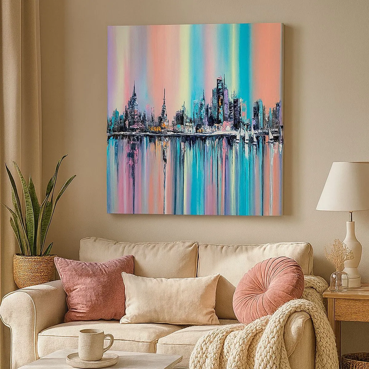 Bild auf Leinwand - Leinwandbild - Um das Licht der Nacht herunterzufallen - 30x30 cm