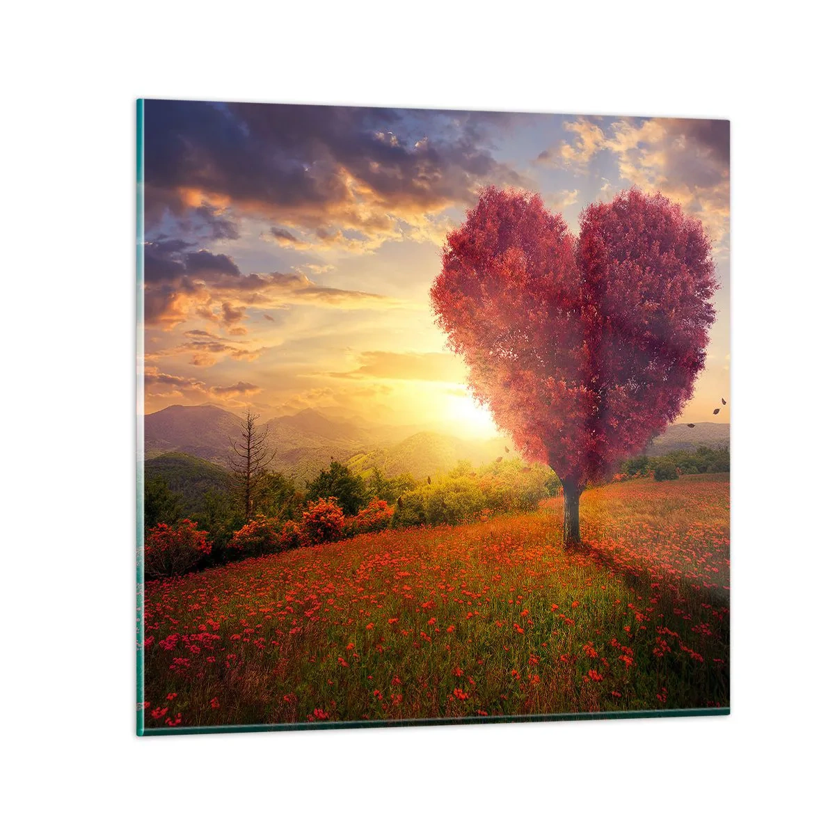 Glasbild - Bild auf glas - Berührt das Herz - 60x60 cm