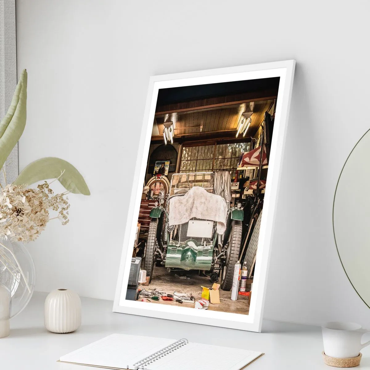 Poster in einem weißen Rahmen - Zurück in die Vergangenheit - 61x91 cm