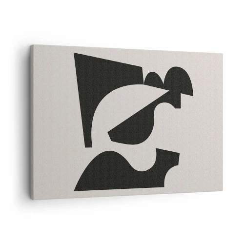 Bild auf Leinwand - Leinwandbild - Abstrakte geometrische Komposition in Schwarz und Weiß - 70x50cm - Zum Selbstbauen - Moderne Wanddekoration für Wohnzimmer und Schlafzimmer ARTTOR