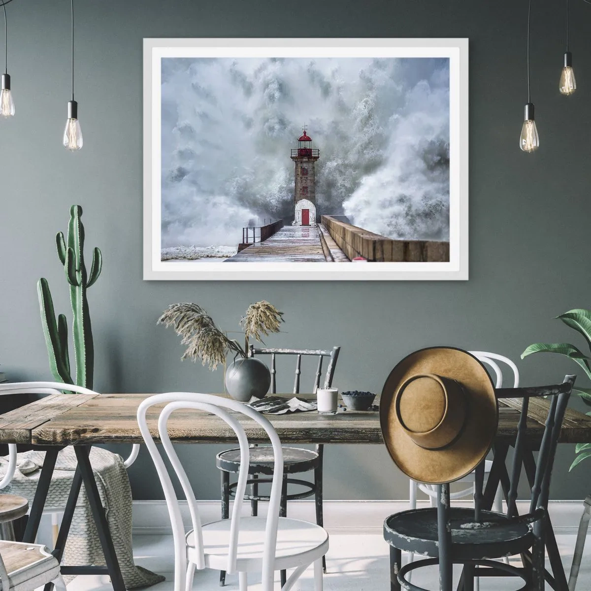 Poster in einem weißen Rahmen - Das Rauschen des Wassers, der Lärm wird wehen - 70x50 cm