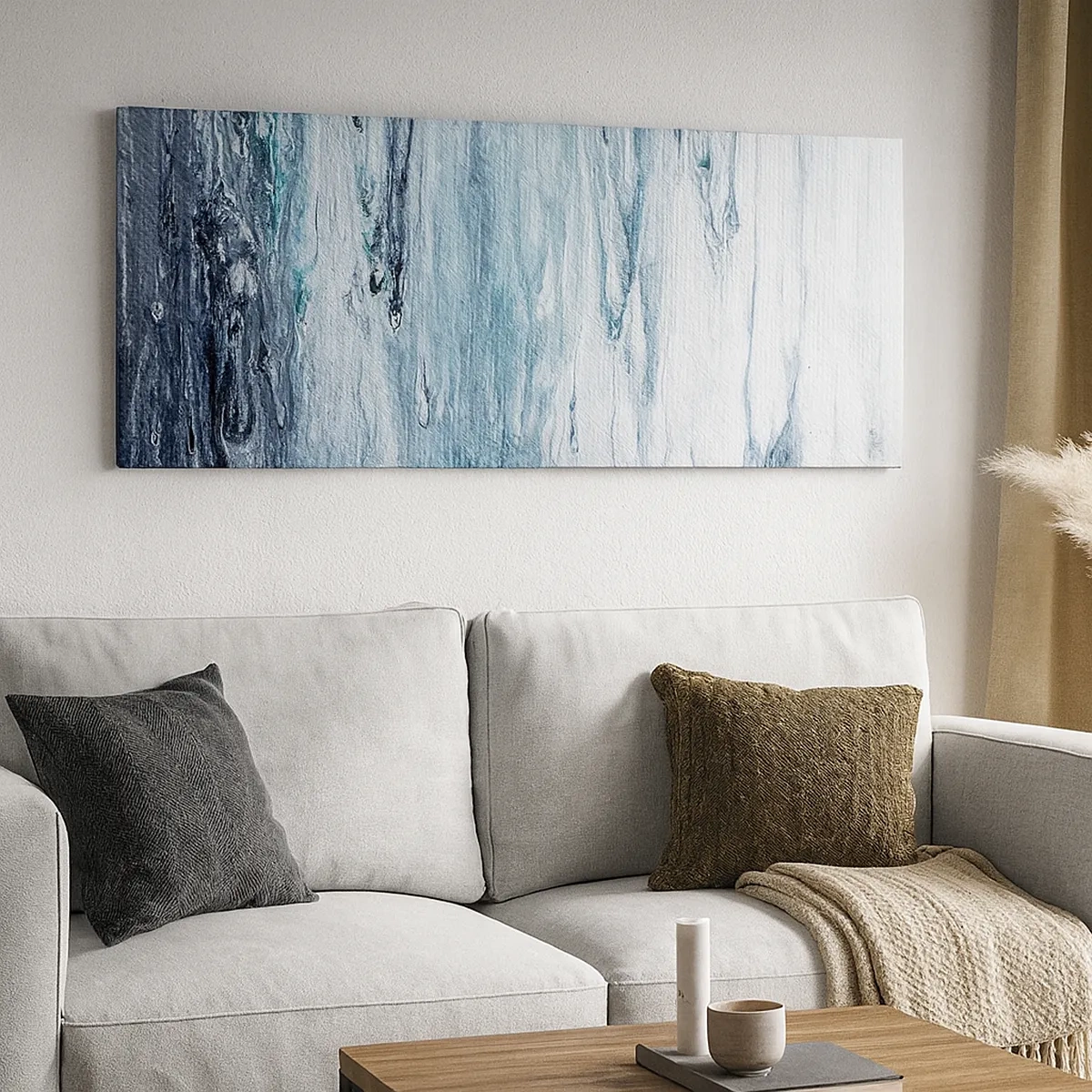 Bild auf Leinwand - Leinwandbild - Blaue Eiszapfen - 30x30 cm