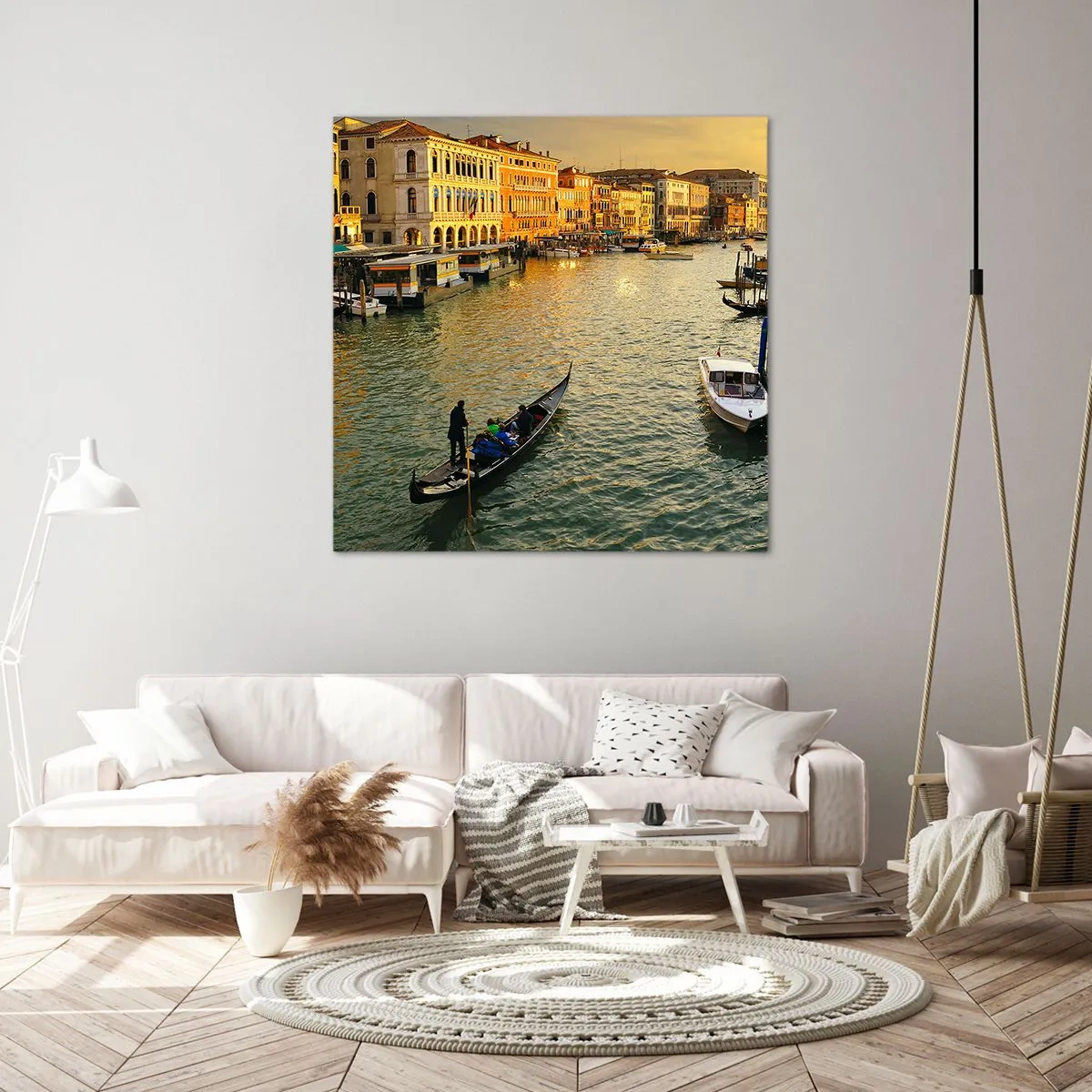 Bild auf Leinwand - Leinwandbild - Auf der Sonnenseite der Straße - 40x40 cm