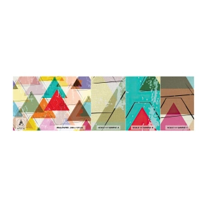 Fototapeten Muster Premium Canvas - Drei mal drei - Abstraktion, Stück, Dreiecke - 100x30 cm