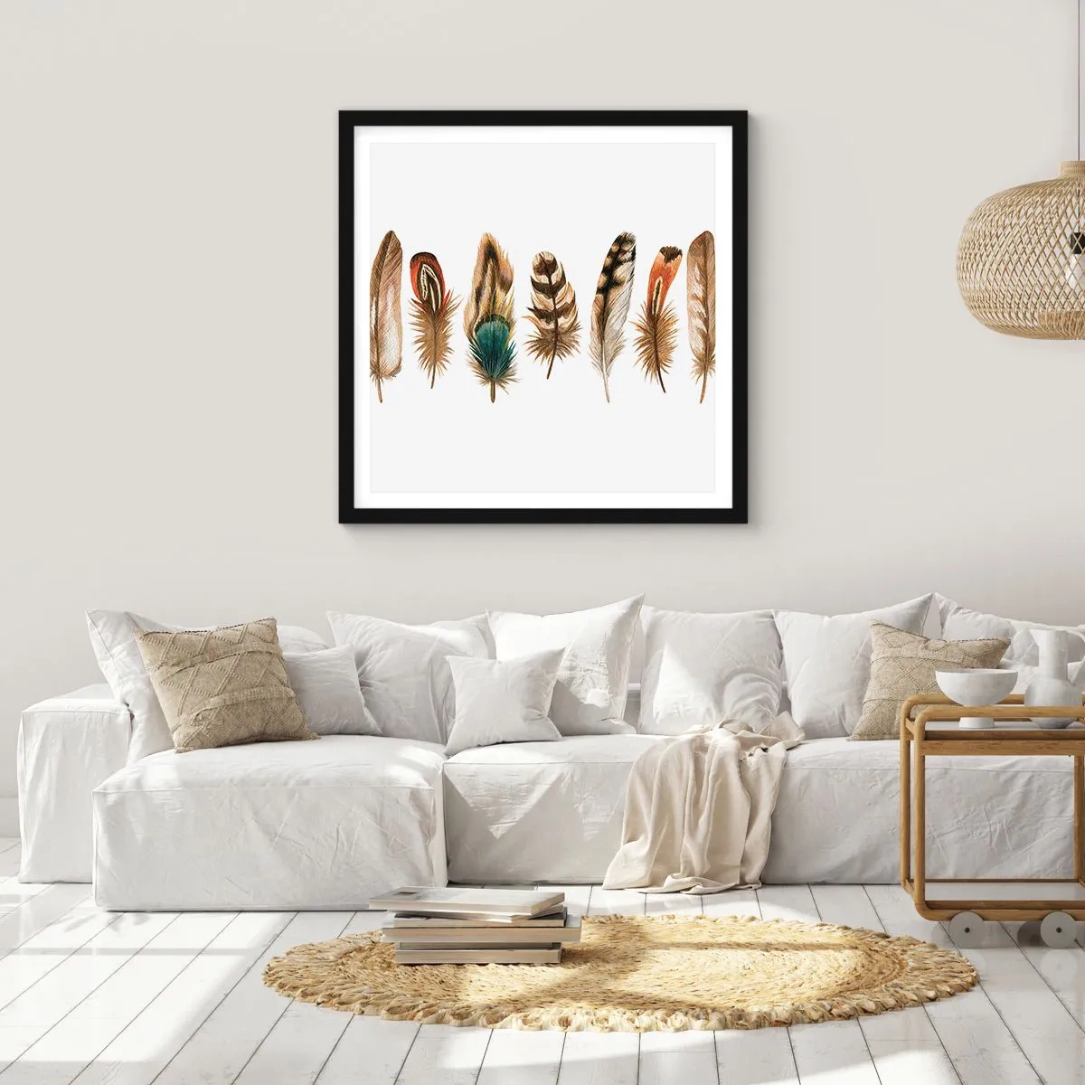 Poster in einem schwarzem Rahmen - Eine federleichte Variante - 40x40 cm