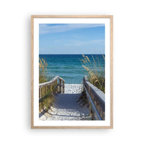 Poster in einem Rahmen aus heller Eiche - In der Sonne, im Wind - 50x70 cm