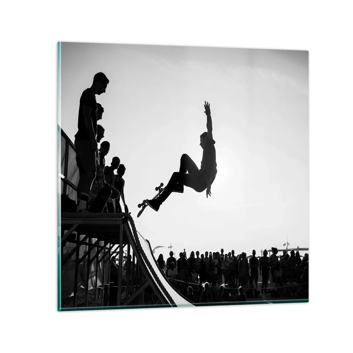 Glasbild - Bild auf glas - Helden und Zuschauer - 40x40 cm