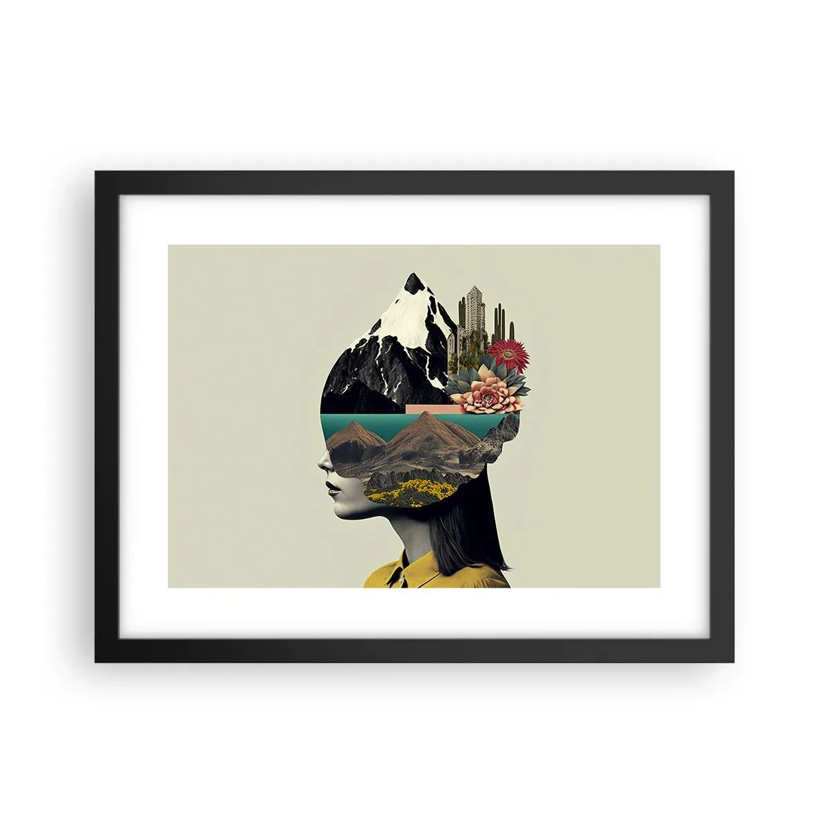 Poster in einem schwarzem Rahmen - Frau – bleibt immer ein Geheimnis - 40x30 cm