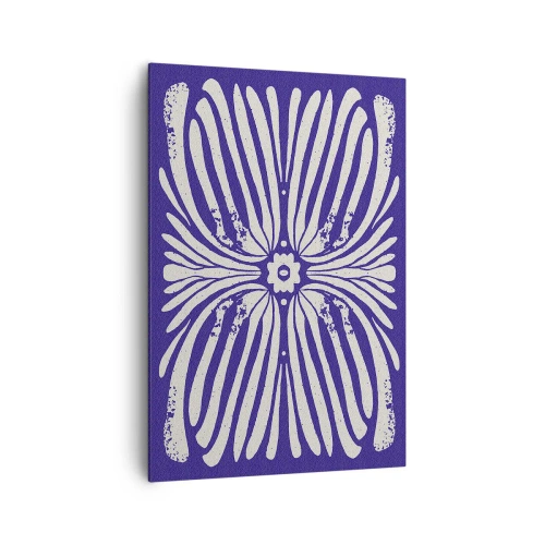 Bild auf Leinwand - Leinwandbild - Ethno-Muster in Lila- und Weißtönen - 70x100cm - Ethnische Inspirationen - Moderne Wanddekoration für Wohnzimmer und Schlafzimmer ARTTOR